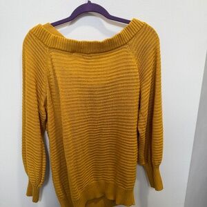 NY & CO Mustard Yellow Sweater with Back Detail